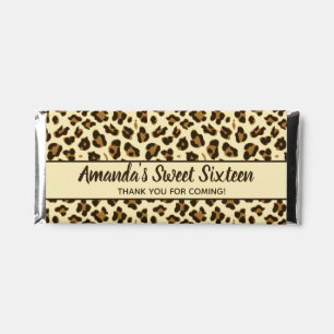 Trendy Leopard Print - Sweet Sixteen Hershey Bar Favors