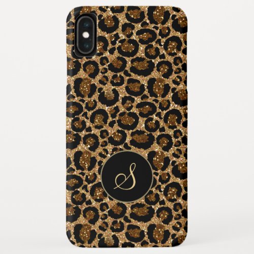 Trendy leopard print with glitters iPhone XS max case