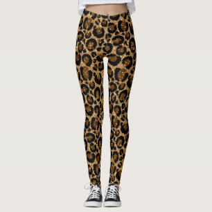 Trendy leopard print with glitters leggings