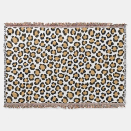 Trendy Leopard Simulated Fur Effect Pattern Throw Blanket