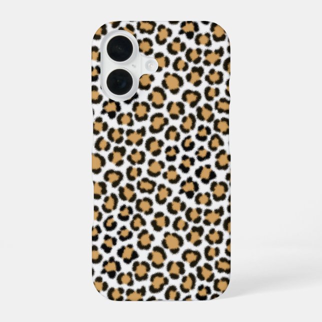 Trendy Leopard Simulated Fur Effect Repeat Pattern Iphone Case (Back)