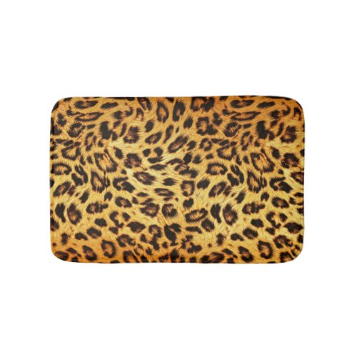 Trendy Leopard Skin Design Pattern Bath Mat