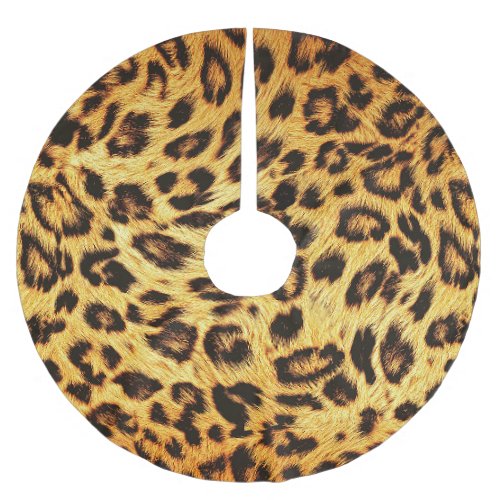 Trendy Leopard Skin Design Pattern Brushed Polyester Tree Skirt