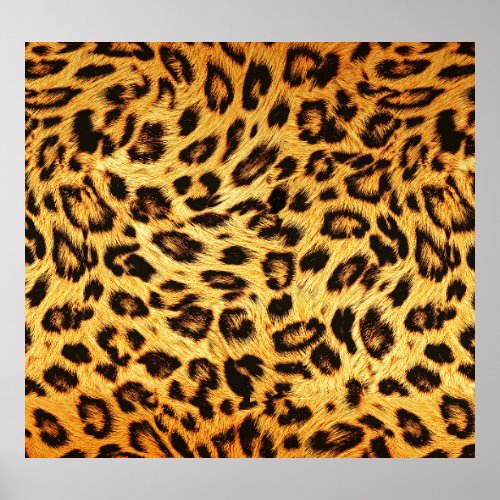 Trendy Leopard Skin Design Pattern Poster