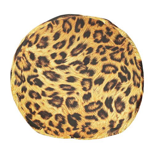 Trendy Leopard Skin Design Pattern Pouf