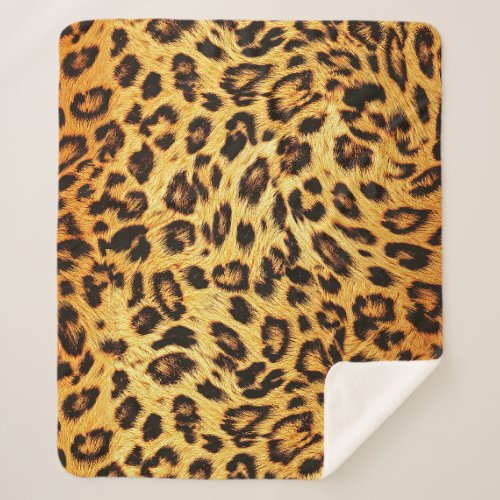 Trendy Leopard Skin Design Pattern Sherpa Blanket