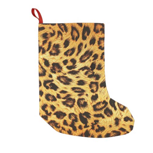 Trendy Leopard Skin Design Pattern Small Christmas Stocking
