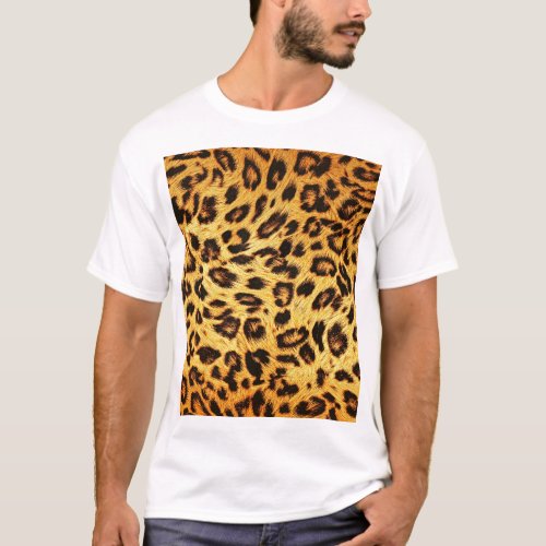 Trendy Leopard Skin Design Pattern T_Shirt