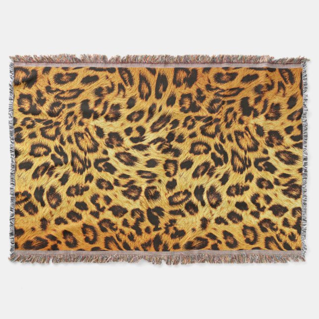 Trendy Leopard: Skin Design Pattern. Throw Blanket (Front)
