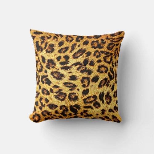 Trendy Leopard Skin Design Pattern Throw Pillow