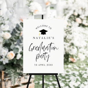 trendy lettering graduation party welcome sign