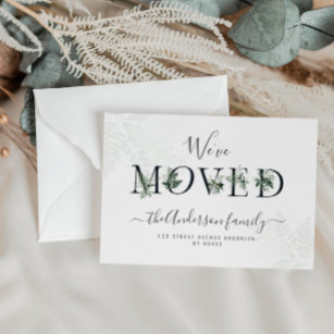 Trendy lettering New Home Moving announcement Postcard
