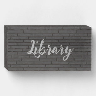 Trendy Library Room Decor Wooden Box Sign