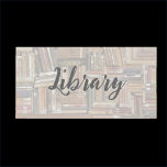 Trendy Library Room with Book Background Wooden Box Sign<br><div class="desc">Library room sign with book look background.</div>