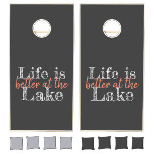 trendy LIFE IS BETTER AT THE LAKE   Cornhole Set