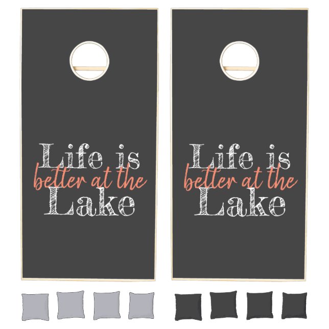trendy LIFE IS BETTER AT THE LAKE | Cornhole Set (Set)