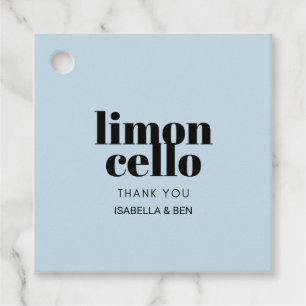 Trendy Light Blue Lemon Homemade Limoncello  Favor Tags