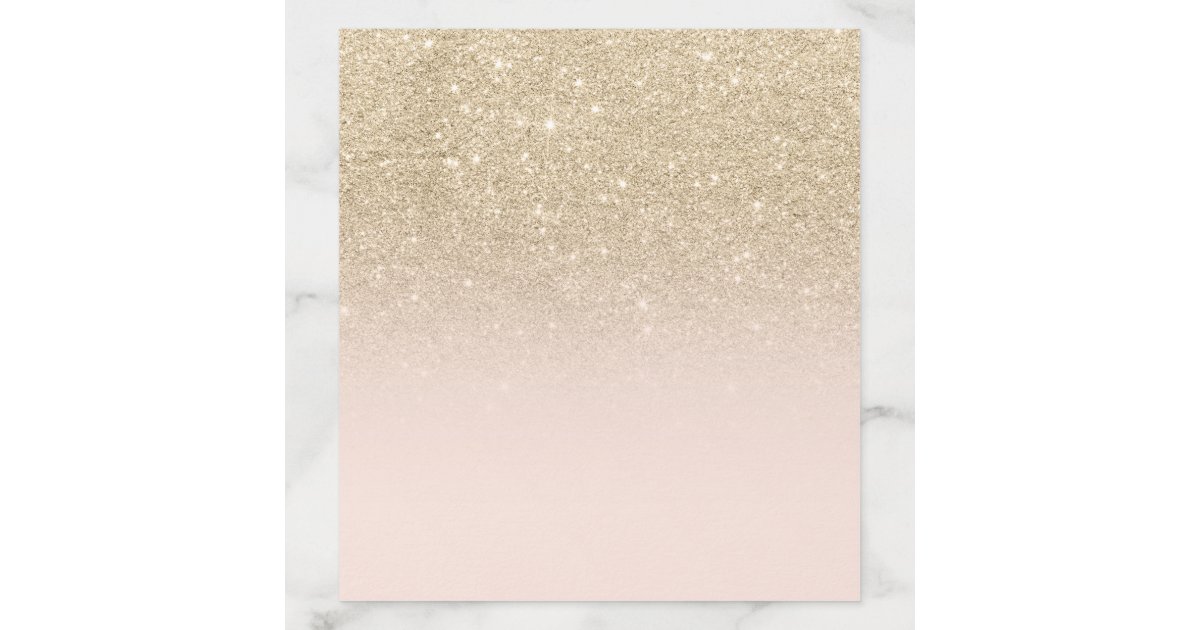 Trendy light gold glitter blush pink ombre chic envelope liner | Zazzle
