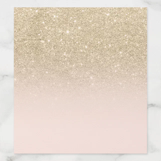 Trendy light gold glitter blush pink ombre chic envelope liner | Zazzle
