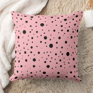 Trendy Light Pink and Black Throw Pillow