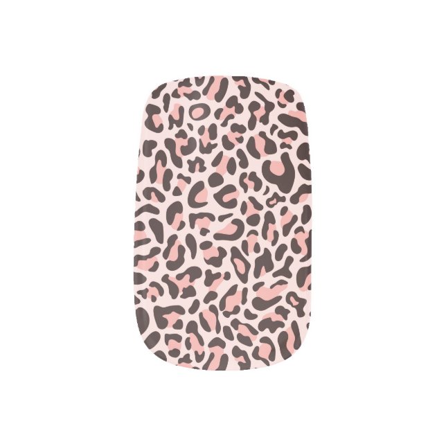 Trendy Light Pink Leopard Print Minx Nail Art (Left Thumb)