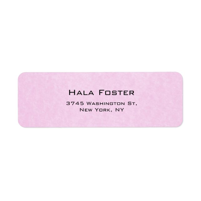 Trendy Light Pink Plain Elegant Modern Style Label (Front)
