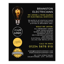 Trendy Lightbulb, Electrician Advertising Flyer