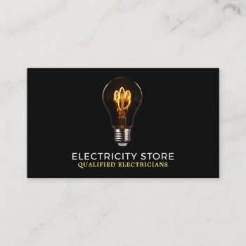 Trendy Lightbulb  Electrician Business Card by TheBusinessCardStore at Zazzle