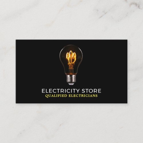 Trendy Lightbulb Electrician Business Card