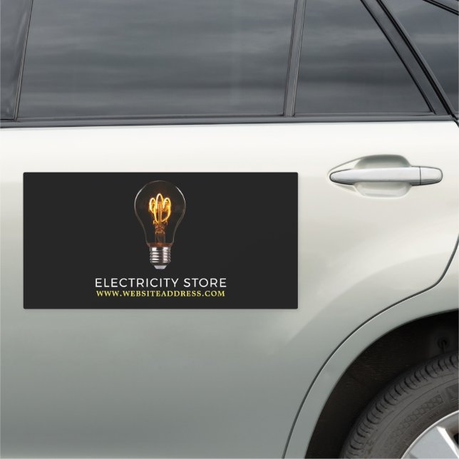 Trendy Lightbulb, Electrician Car Magnet (In Situ)