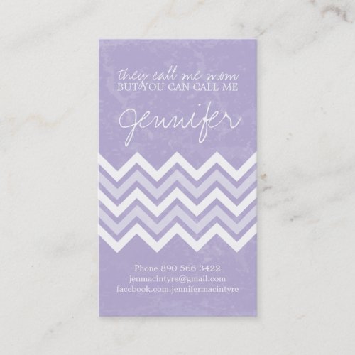 Trendy Lilac Chevron Mommy Cards Business Card