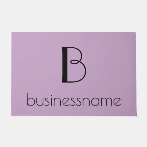 Trendy Lilac Custom Monogram Intial Business Name Doormat