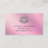 Trendy Lilac Glitter Lip Gloss Business Card (Back)