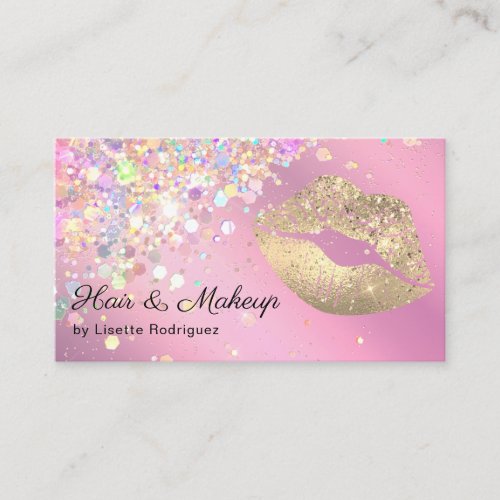 Trendy Lilac Glitter Sprinkle Makeup Artist Business Card