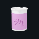 Trendy Lilac Orchid Color Monogram Initial Letter Beverage Pitcher<br><div class="desc">Plain Minimalist Modern Designs. They're all simple,  attractive,  unique.</div>