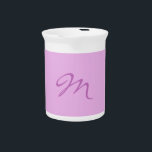 Trendy Lilac Orchid Color Monogram Initial Letter Beverage Pitcher<br><div class="desc">Plain Minimalist Modern Designs. They're all simple,  attractive,  unique.</div>