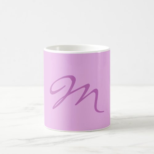 Trendy Lilac Orchid Color Monogram Initial Letter Coffee Mug