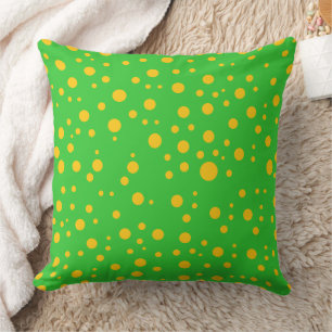 Trendy Lime Green and Orange Decorative Throw Pillow