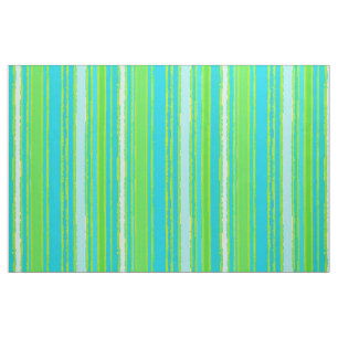Trendy Lime Green Aqua Turquoise Stripes Pattern Fabric