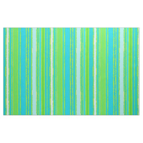 Trendy Lime Green Aqua Turquoise Stripes Pattern Fabric