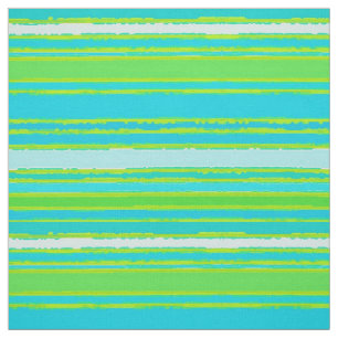 Trendy Lime Green Aqua Turquoise Stripes Pattern Fabric