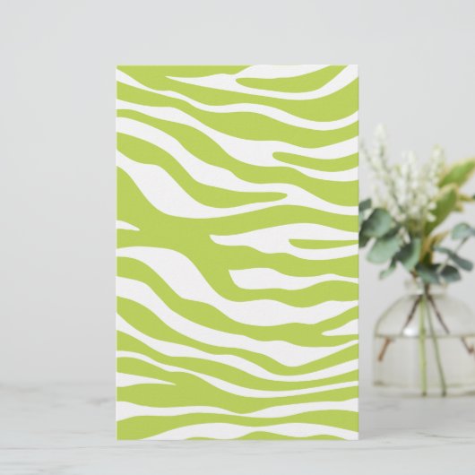 Trendy Lime Green Zebra Print Pattern (Standing Front)