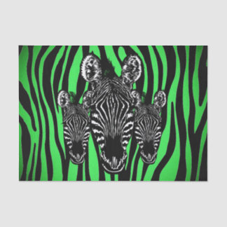 Trendy Lime Zebra  Herd on Zebra Print Tissue Paper