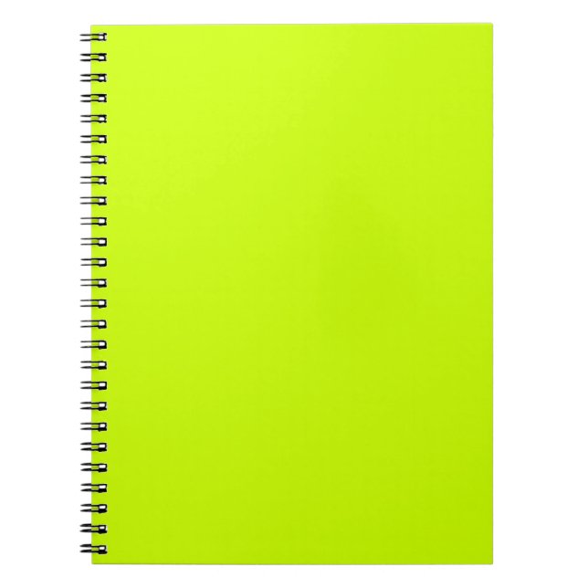 Trendy Lime Zest Solid Color | Elegant Notebook (Front)