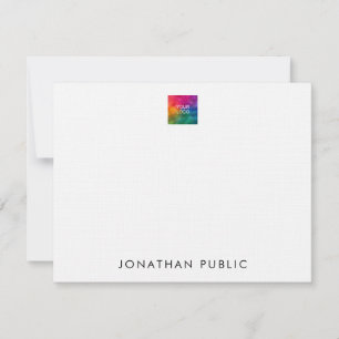 Trendy Linen Paper Upload Your Own Logo Custom Note Card