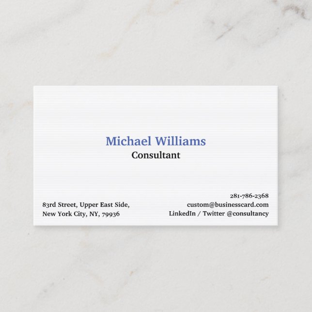 Trendy Lines Pattern Modern Professional Elegant Business Card (Front)