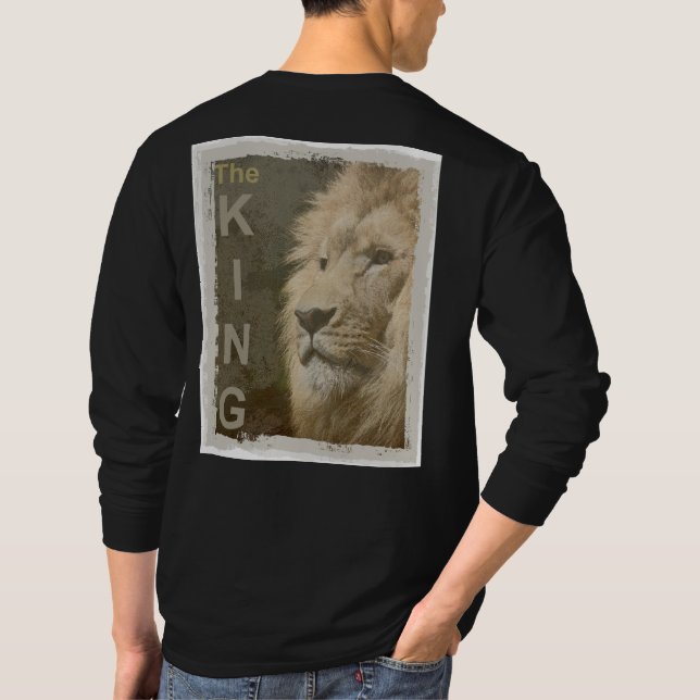Trendy Lion Black Colour Elegant Modern Template T-Shirt (Back)