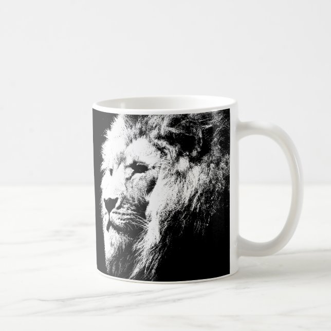 Trendy Lion Face King Elegant Template Animals Coffee Mug (Right)