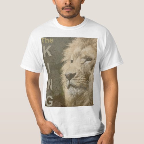Trendy Lion Face White Template Mens Modern T_Shirt