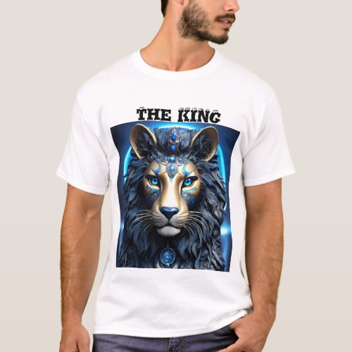 Trendy Lion Face White Template Mens Stylish  T_Shirt